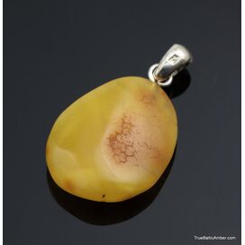 Egg Yolk Baltic amber silver pendant