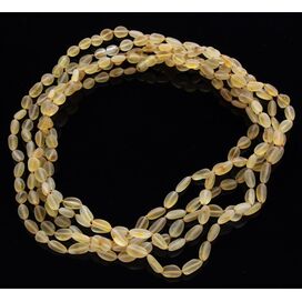 5 Raw Lemon BEANS Baltic amber adult necklaces 50cm