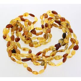 5 Raw Mix BEANS Baltic amber adult necklaces 52cm
