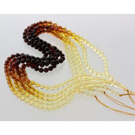 Lot of 5 Islamic 66 Rainbow Baltic amber Prayer ROUND beads