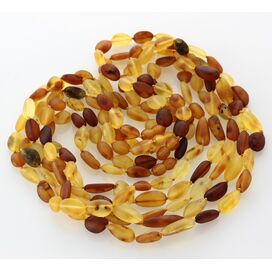 5 Raw Mix BEANS Baltic amber adult necklaces 52cm