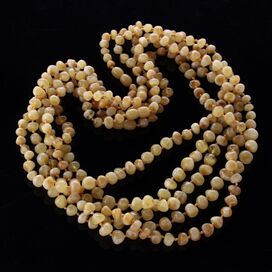 5 Butter BAROQUE beads Baltic amber adult necklaces 50cm