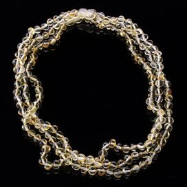 3 Lemon BAROQUE Baltic amber adult necklaces 45cm
