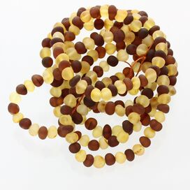 8 Raw Multi Stretch BAROQUE Baltic amber adult bracelets 19cm