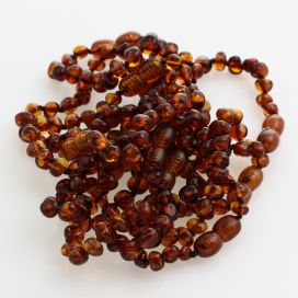 10 Cognac BAROQUE Baltic amber teething necklaces 14cm