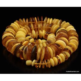 Butter buttons Baltic amber necklace 25in