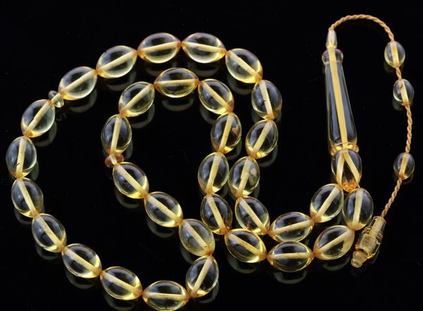 Islamic 33 Prayer OLIVE Baltic amber beads