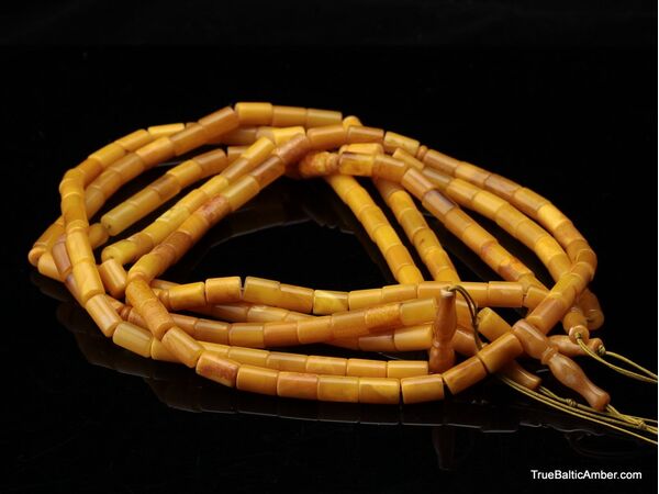 5 CYLINDER Islamic 33 Baltic amber prayer ANTIQUE beads