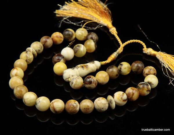Islamic 33 Baltic amber Prayer 11MM ROUND beads