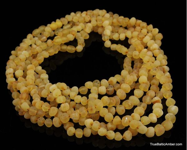 7 Raw Honey BAROQUE beads Baltic amber necklace