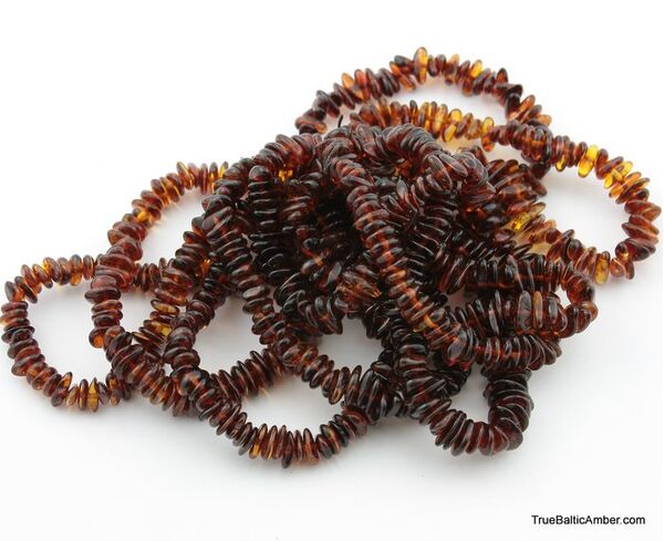 10 Cognac NUGGETS Baltic amber adult strech bracelets