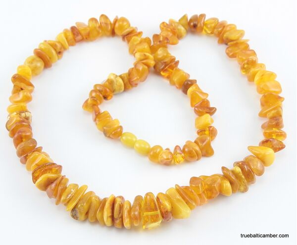 Antique style Butter NUGGETS Baltic amber necklace 25in