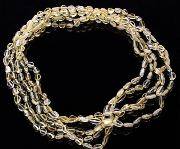 5 Lemon BEANS Baltic amber adult necklaces 55cm
