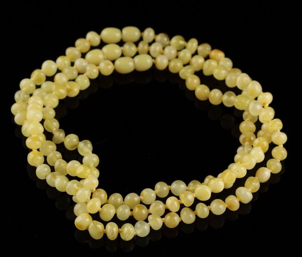 3 Butter BAROQUE Baby teething Baltic amber necklaces 32cm