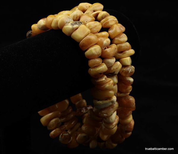Vintage Egg Yolk Baltic amber beaded necklace or bracelet