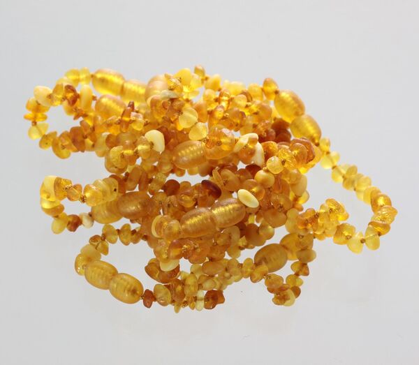 10 Raw Mix CHIPS Baltic amber teething bracelets 14cm