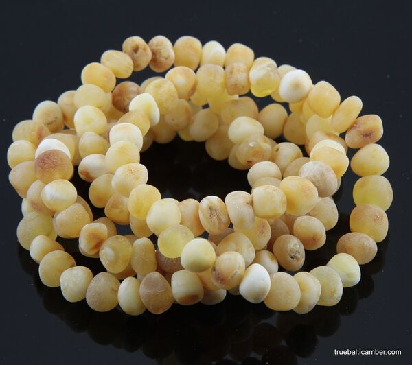 5 White BAROQUE beads Baltic amber adult stretch bracelets