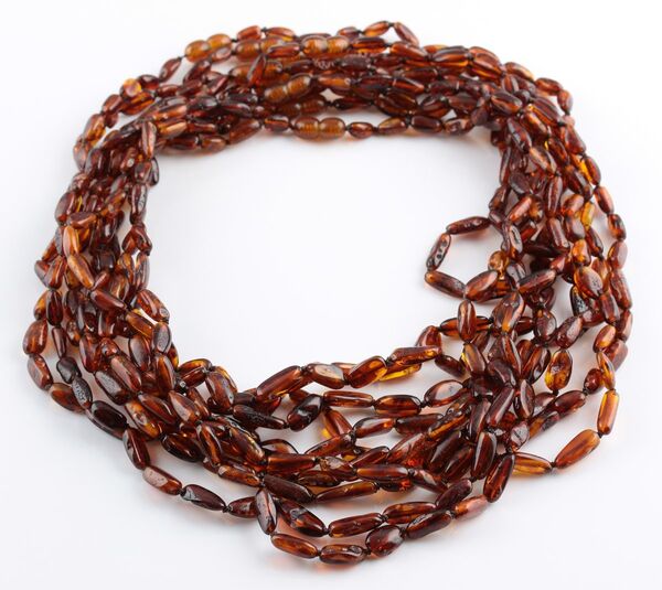10 Cognac BEANS Baltic amber adult wholesale necklaces 50cm