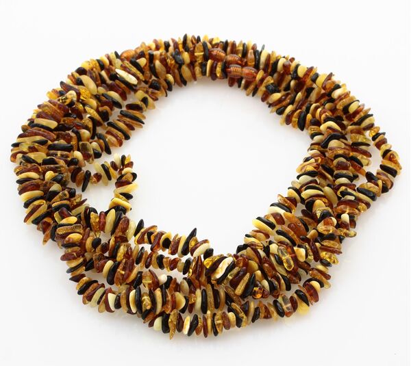 5 Multi CHIPS Baltic amber necklaces 47cm