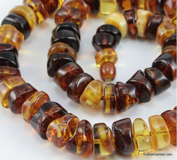 Natural honey BUTTONS Baltic amber necklace 25in