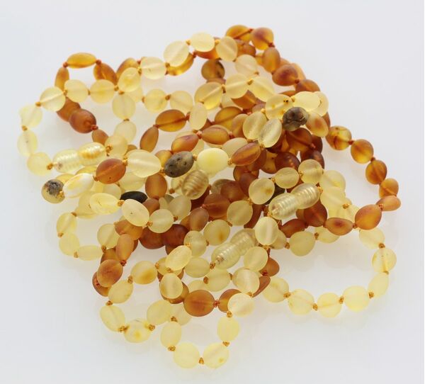 10 Raw BEANS Baltic amber adult bracelets 19cm