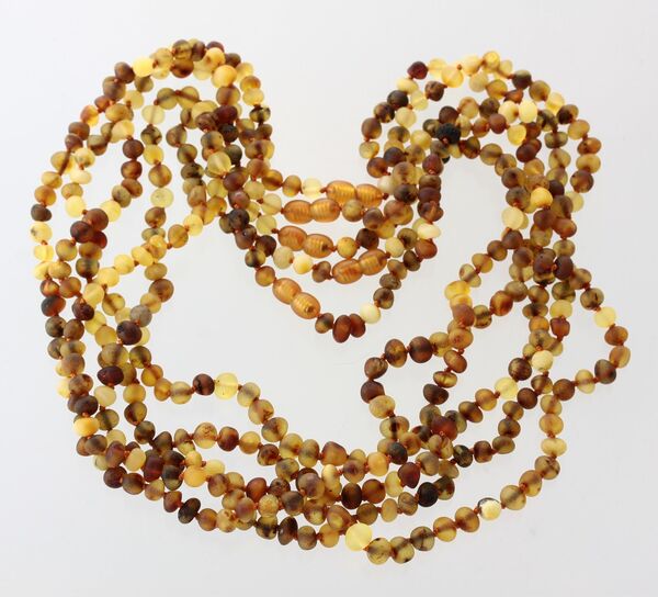 5 Raw Mix BAROQUE Baltic amber adult necklaces 55cm
