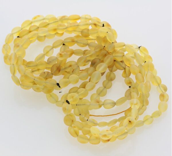 10 Raw Lemon BEANS Baltic amber adult bracelets 19cm