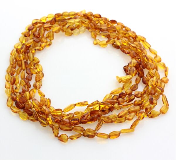 7 Honey BEANS Baltic amber adult necklaces 53cm