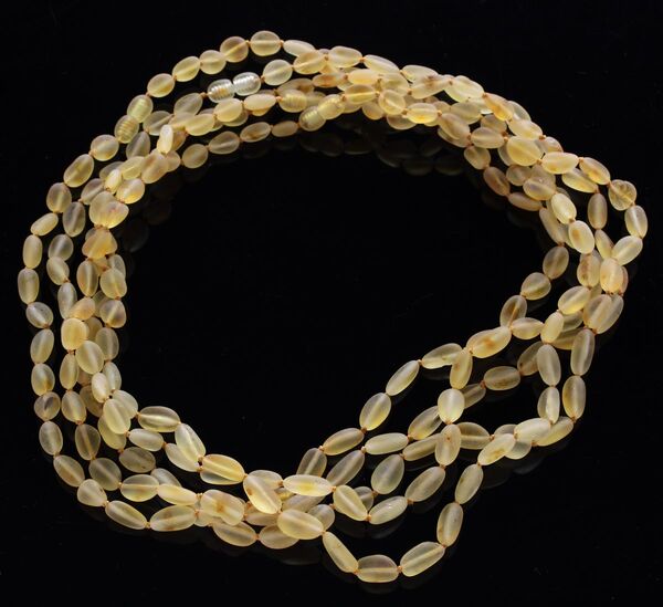 5 Raw Lemon BEANS Baltic amber adult necklaces 50cm