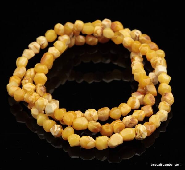 Vintage Egg Yolk Baltic amber beaded necklace