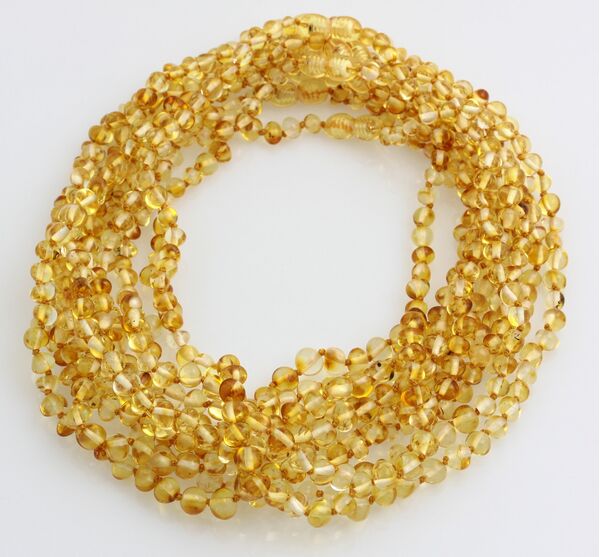10 Lemon BAROQUE Baltic amber teething necklaces 38cm