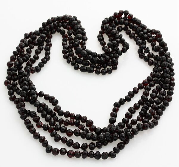 5 Cherry BAROQUE beads Baltic amber adult necklaces 65cm