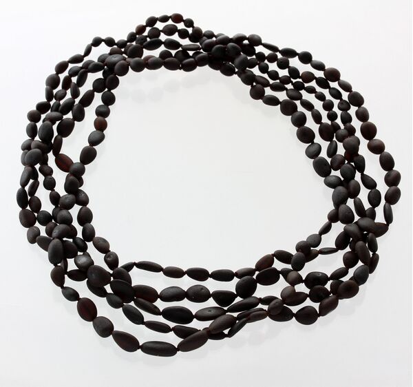 5 Raw Cherry BEANS Baltic amber adult necklaces 55cm