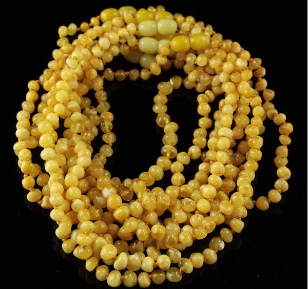 10 Butter AROQUE Baby teething Baltic amber necklaces 32cm