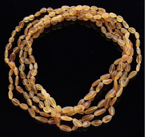 5 Raw Honey BEANS Baltic amber adult necklaces 50cm