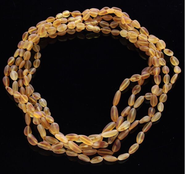 5 Raw Honey BEANS Baltic amber adult necklaces 50cm