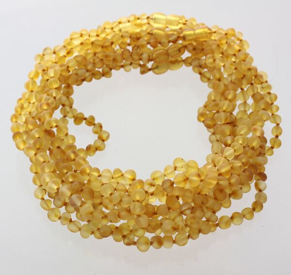 10 Raw Honey BAROQUE Baltic amber teething necklaces 36cm