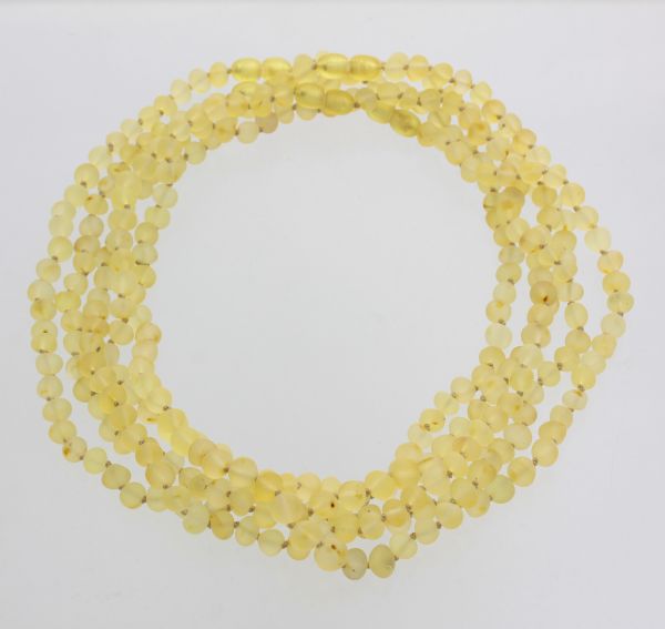 5 Raw Lemon BAROQUE Baltic amber adult necklaces 45cm