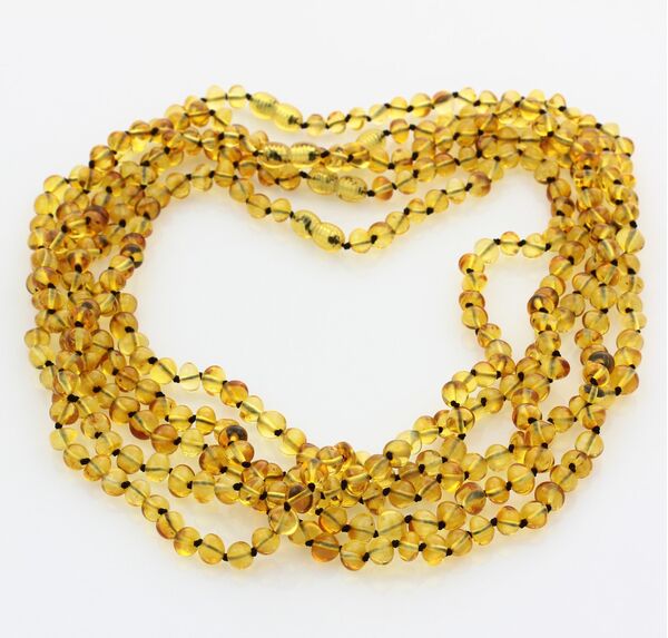 5 Honey BAROQUE Baltic amber adult necklaces 53cm