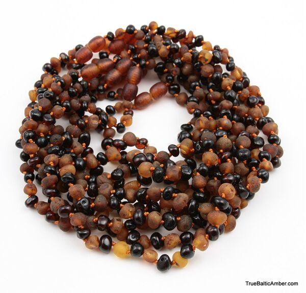 10 Raw BAROQUE Baby teething Baltic amber necklaces