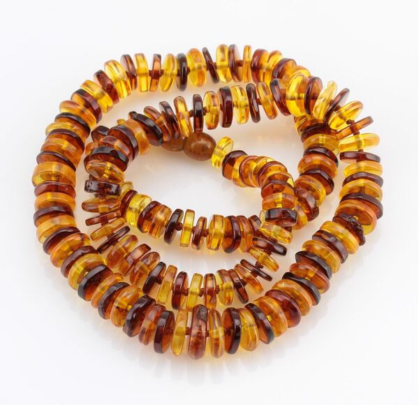 Multi BUTTONS Baltic amber necklace 22in