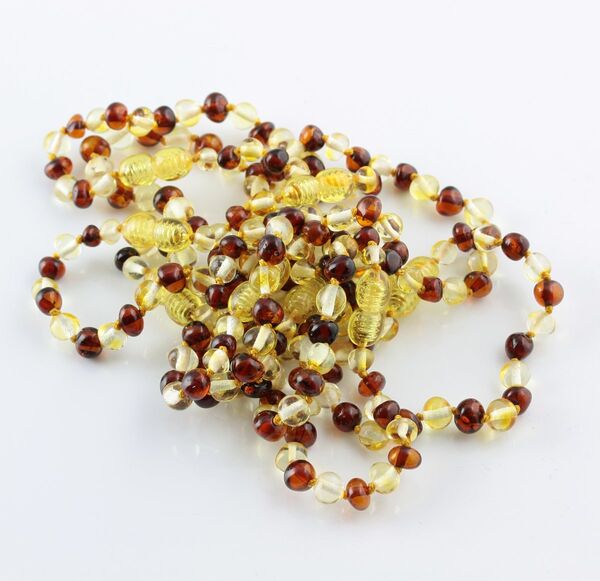 10 BAROQUE Baltic amber teething bracelets 14cm
