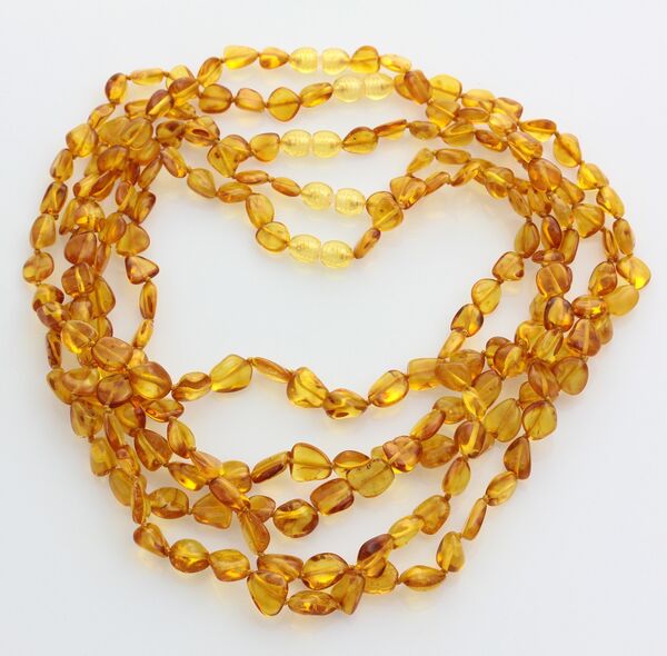 5 Honey BEANS Baltic amber adult necklaces 46cm