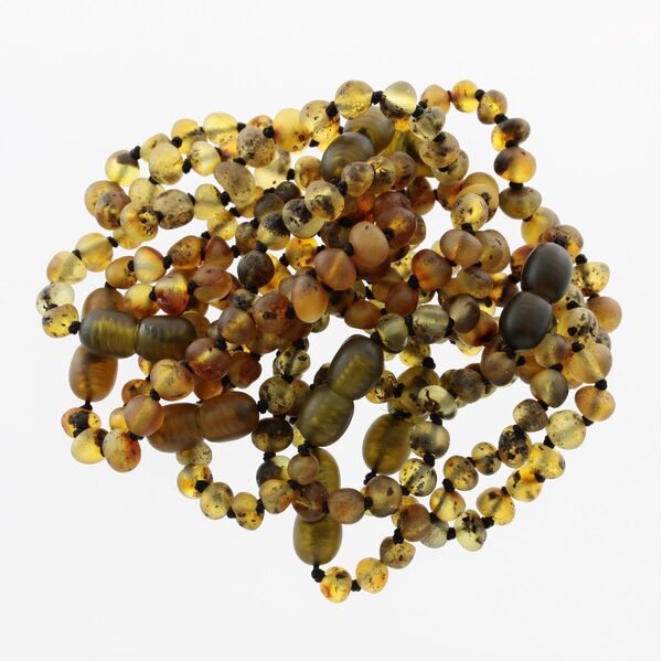 10 Raw Dark BAROQUE Baltic amber teething bracelets 14cm