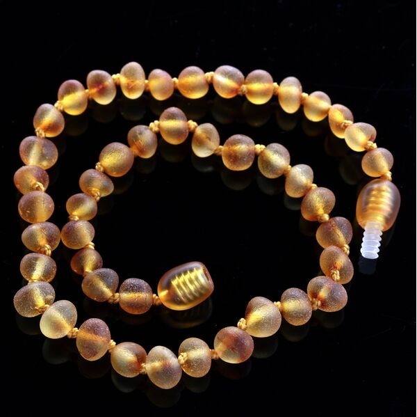 Raw Honey Baroque Teething Baltic amber Necklace 28cm