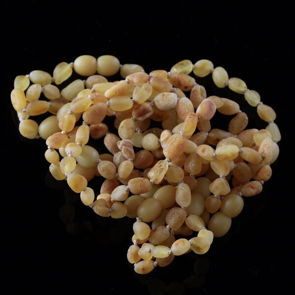 10 Raw Butter BEANS Baltic amber teething Baby bracelets 14cm