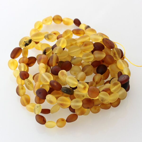 10 Raw Mix BEANS Baltic amber stretch bracelet 19cm
