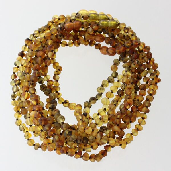 10 Raw Green BAROQUE Baltic amber teething necklaces 33cm