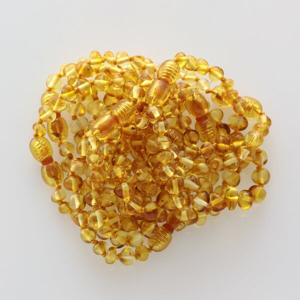 10 POP Lemon BAROQUE Baltic amber teething bracelets 14cm