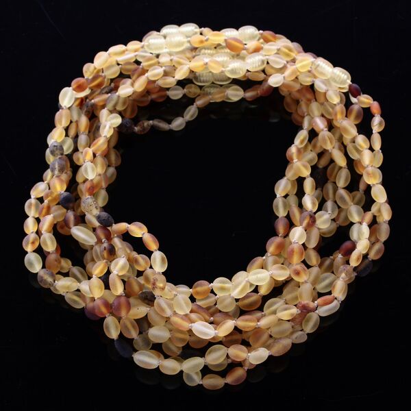 10 Raw MIX BEANS Baby Baltic amber teething necklaces 38cm